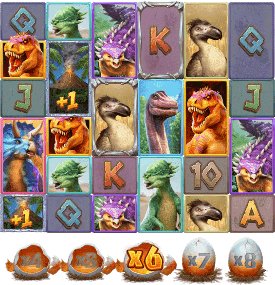 Jurassic Kingdom wild เกมสล็อต ไดโนเสาร์