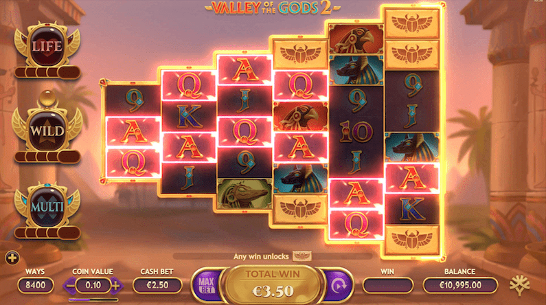 ฟีเจอร์พิเศษภายในเกม Valley Of The Gods 2