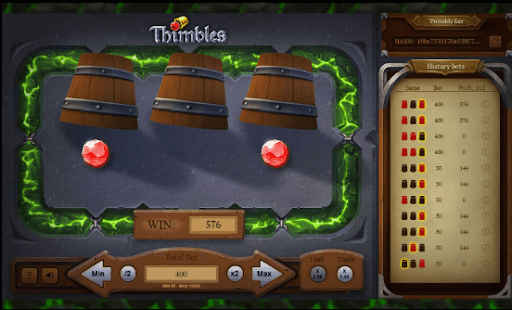 รายละเอียดการจ่ายภายในเกม Thimbles